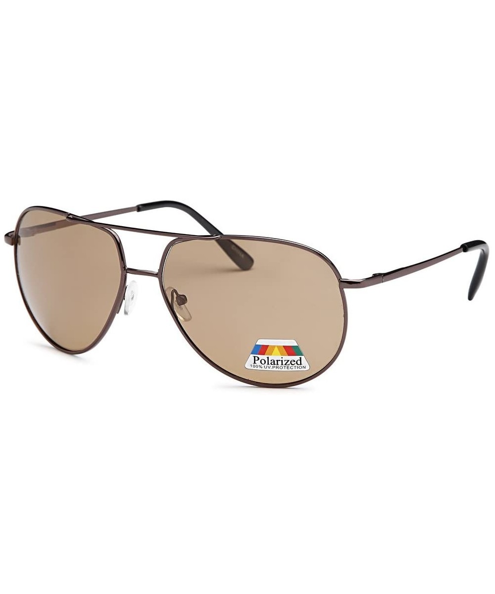 Women's Aviator Polarized Sunglasses - Brown - CX18200GZRG $10.31 Aviator