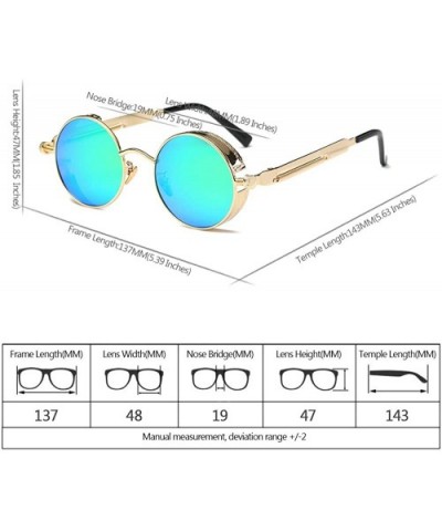 Men & Women UV400 Round Sunglasses Polarized Lens Metal Frame Glasses - Green - CA18ROC95IM $8.11 Goggle