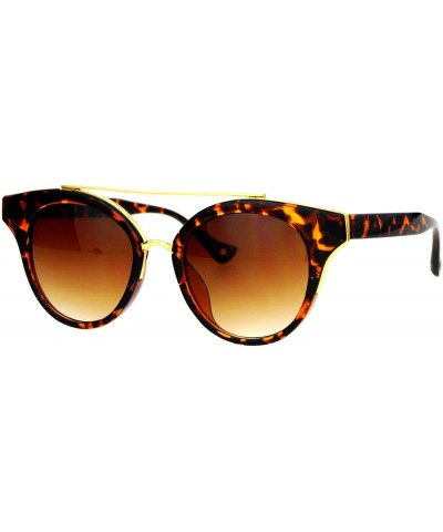 Vintage Futurism Horn Rim Double Bridge Sunglasses - Tortoise - CP12EFCR1B1 $6.67 Wayfarer