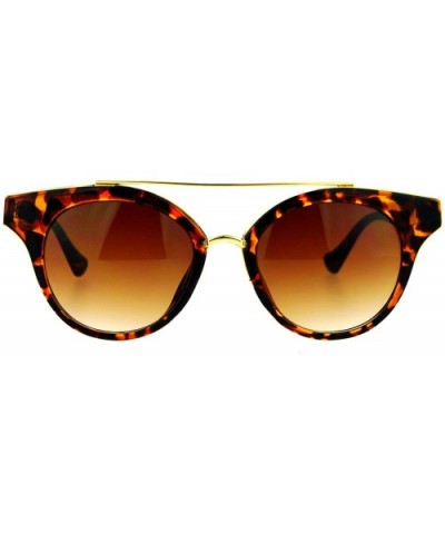 Vintage Futurism Horn Rim Double Bridge Sunglasses - Tortoise - CP12EFCR1B1 $6.67 Wayfarer