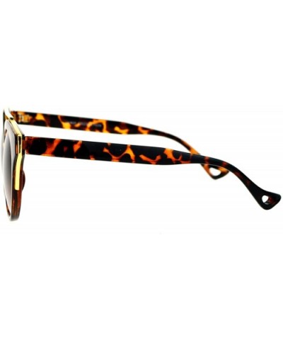 Vintage Futurism Horn Rim Double Bridge Sunglasses - Tortoise - CP12EFCR1B1 $6.67 Wayfarer