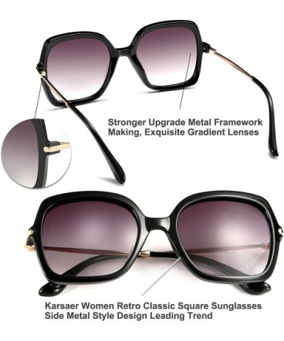 Oversized Sunglasses Women Vintage Square Geometric Brand Designer Shades - 1 - CP1966SEW44 $9.56 Oversized