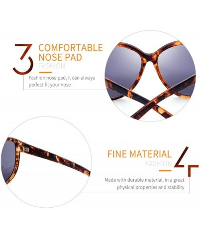 Oversized Classic Black Womens Sunglasses - UV400 Lens - with Zipper Case - Brown - C318RT2N8HZ $7.66 Oval