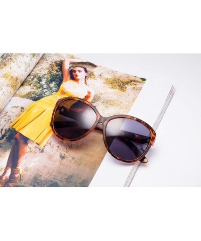 Oversized Classic Black Womens Sunglasses - UV400 Lens - with Zipper Case - Brown - C318RT2N8HZ $7.66 Oval