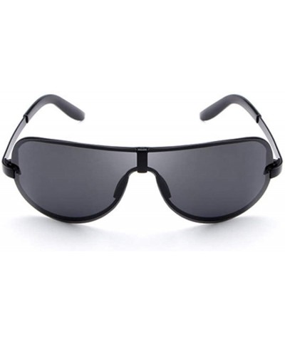 classic frameless fashion sunglasses frog mirror polarized men's sunglasses UV400 glasses - Black - CD18SYG3E3C $14.24 Aviator