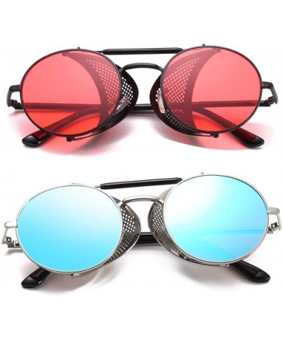 Steampunk Sunglasses Vintage sideshield glasses - Golden - C518SEHEA97 $10.28 Round