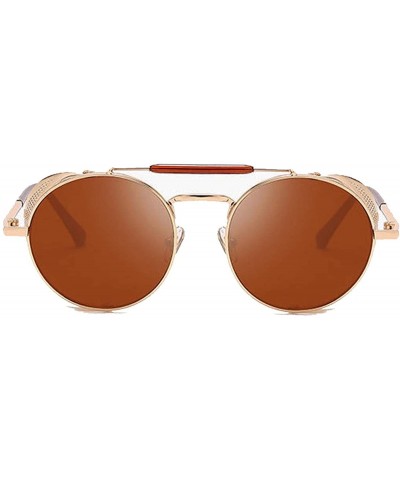 Steampunk Sunglasses Vintage sideshield glasses - Golden - C518SEHEA97 $10.28 Round