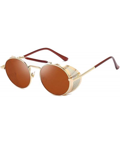 Steampunk Sunglasses Vintage sideshield glasses - Golden - C518SEHEA97 $10.28 Round