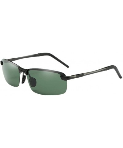Men Fashion Polarized UV400 Sunglasses Driving Mirrors Coating Eyewear Sun Glass - Black F Green Lens - CN17YT24IY3 $6.83 Goggle