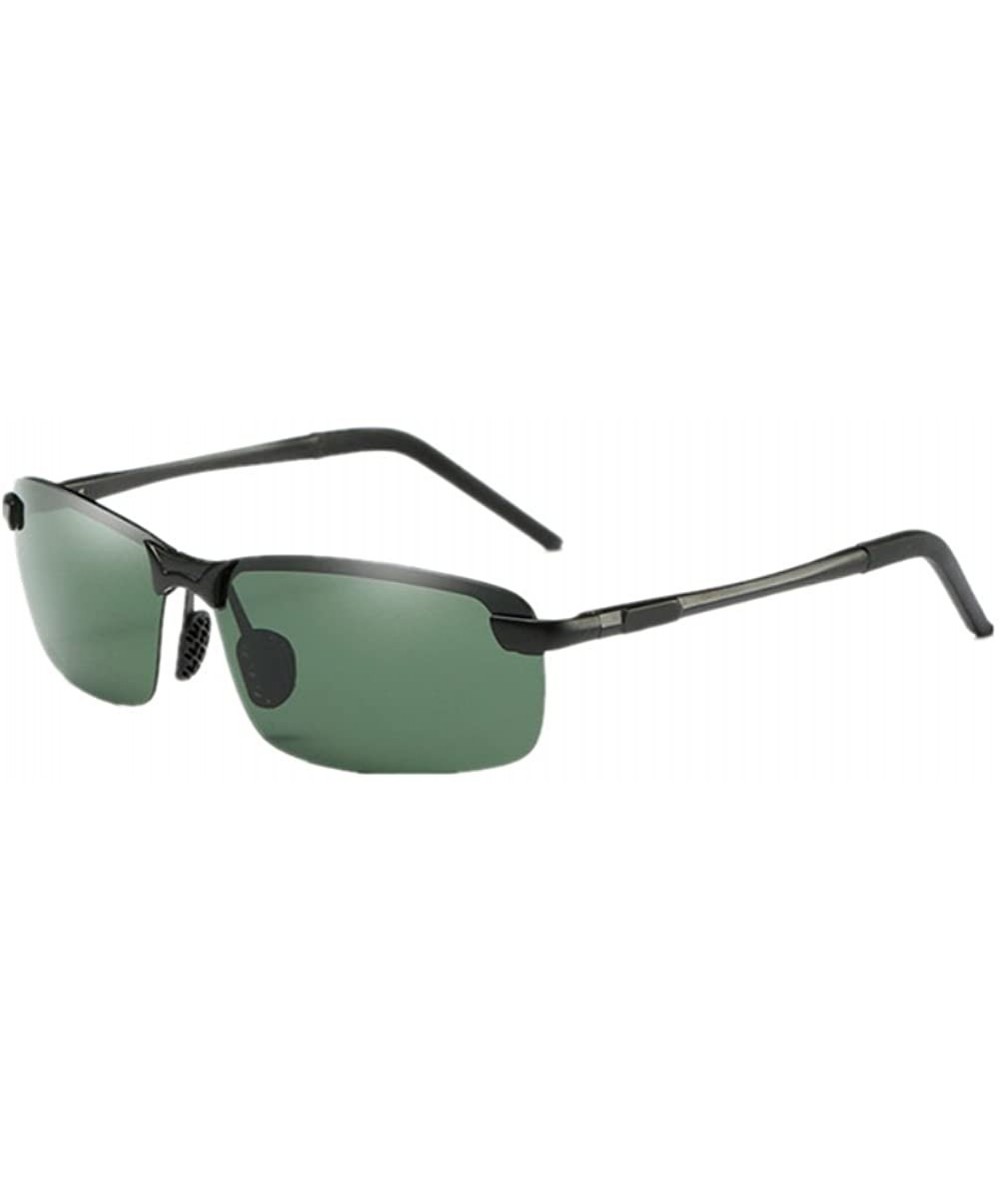 Men Fashion Polarized UV400 Sunglasses Driving Mirrors Coating Eyewear Sun Glass - Black F Green Lens - CN17YT24IY3 $6.83 Goggle