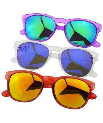 Fashion Colored Square Big Sunglasses with Sunglasses Case - Purple - CF12G09VGU9 $6.21 Oversized