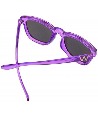 Fashion Colored Square Big Sunglasses with Sunglasses Case - Purple - CF12G09VGU9 $6.21 Oversized