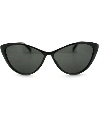 Womens Vogue Chic Thin Plastic Mod Goth Clean Cat Eye Sunglasses - Black - C011PWJFAXR $7.00 Cat Eye