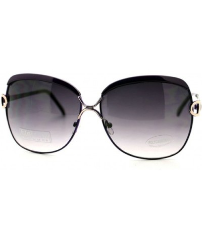 Womens Oversized Square Sunglasses Designer Fashion Accent Top - Purple - CY1258TPYOL $5.91 Oversized