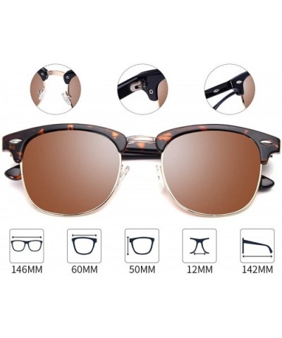 Polarized Sunglasses Semi Rimless Frame Brand Designer Classic Women Men Retro Sun Glasses TL6005 - CI18I6DLHYD $6.34 Aviator