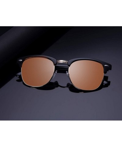 Polarized Sunglasses Semi Rimless Frame Brand Designer Classic Women Men Retro Sun Glasses TL6005 - CI18I6DLHYD $6.34 Aviator