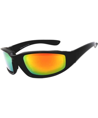 Men's Full Shield Mirrored Lens Wrap Around Sunglasses Sport Cycling - 1193_(01)_red - C811U63W81R $11.04 Sport