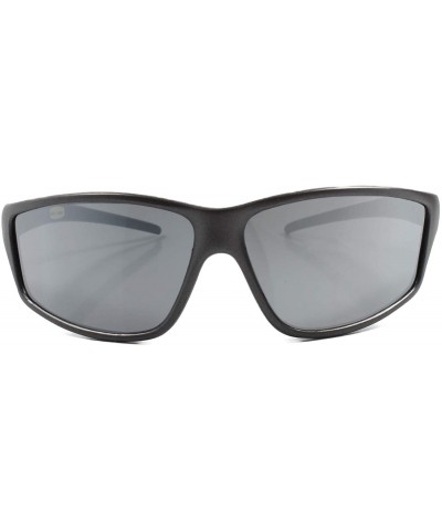 Vintage Wrap Around Rectangular Mirrored Lens Sunglasses Frame - Gray & Black - CK18SZ5O0T7 $9.43 Wrap