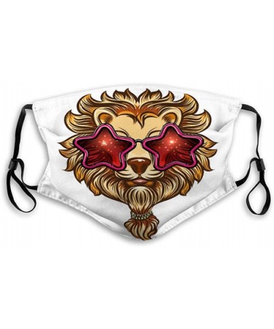 Washable Breathable Shield Stylish Lion with Beard in Sunglasses Mouth Covers - C7199RKXQIO $14.81 Wrap
