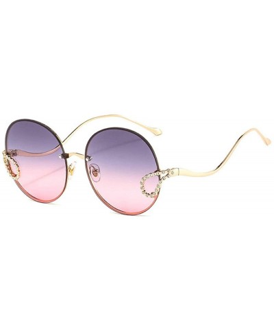 Vintage Round Sunglasses for Women 2020 Fashion Luxury Diamond Gradient Eyewear Ladies Chic Sun Glasses - CV192YUH6KI $12.65 ...