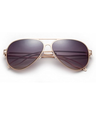 Loyolita" - Oversized Fashion Sunglasses in Aviator Design for Men and Women - Gold/Purple - CS12MCS6LQV $8.26 Aviator