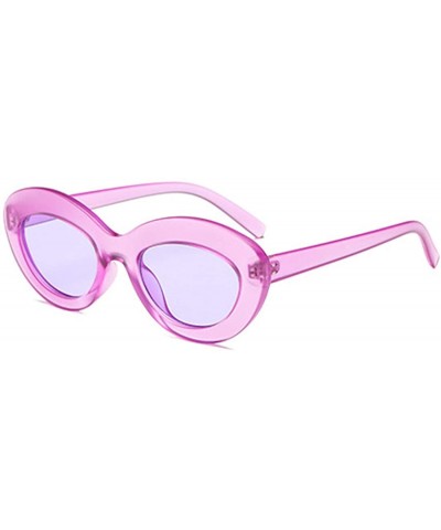 Sunglasses Oval Sunglasses Men and women Fashion Retro Sunglasses - Purple - C218LL8KZEK $5.99 Sport