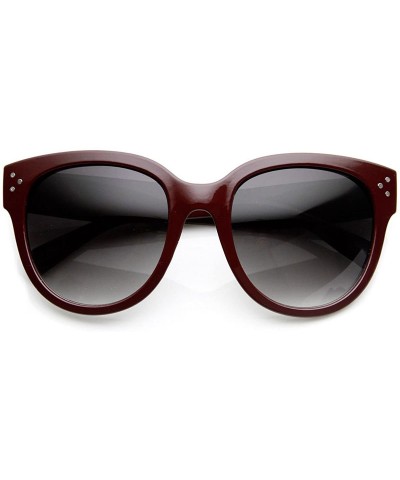 Womens Large Oversized Fashion Horn Rimmed Audrey Sunglasses - Burgundy - C1126KVO127 $7.96 Shield