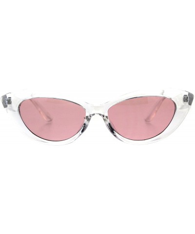 Classy Designer Fashion Sunglasses Womens Oval Cateye Shades - Clear (Pink) - CU18DASRNRL $6.93 Oval