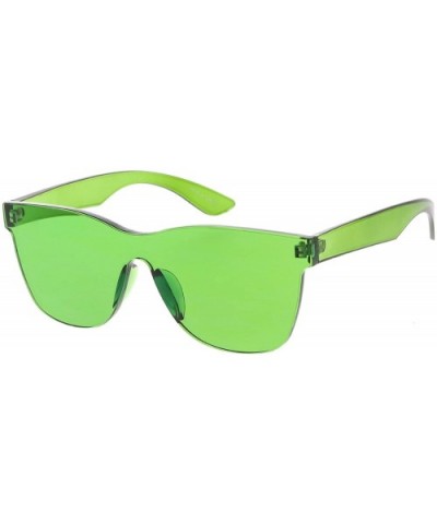 Urban Modern"Rim" Mono Block Rimless Sunglasses - Green - C918GYRGQQG $7.73 Rimless