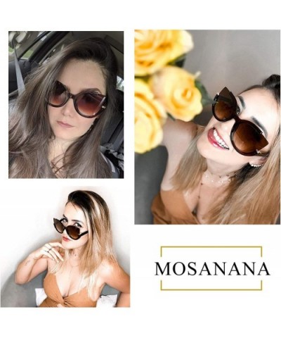 Oversized Cat Eye Sunglasses for Women Fashion Retro Style MS51807 - Brown - CK18RAXH35I $10.89 Cat Eye