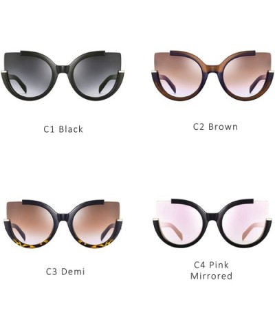 Oversized Cat Eye Sunglasses for Women Fashion Retro Style MS51807 - Brown - CK18RAXH35I $10.89 Cat Eye