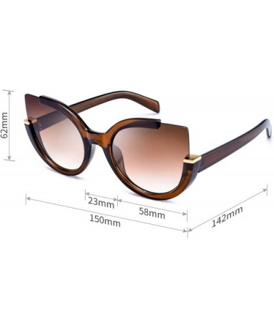 Oversized Cat Eye Sunglasses for Women Fashion Retro Style MS51807 - Brown - CK18RAXH35I $10.89 Cat Eye