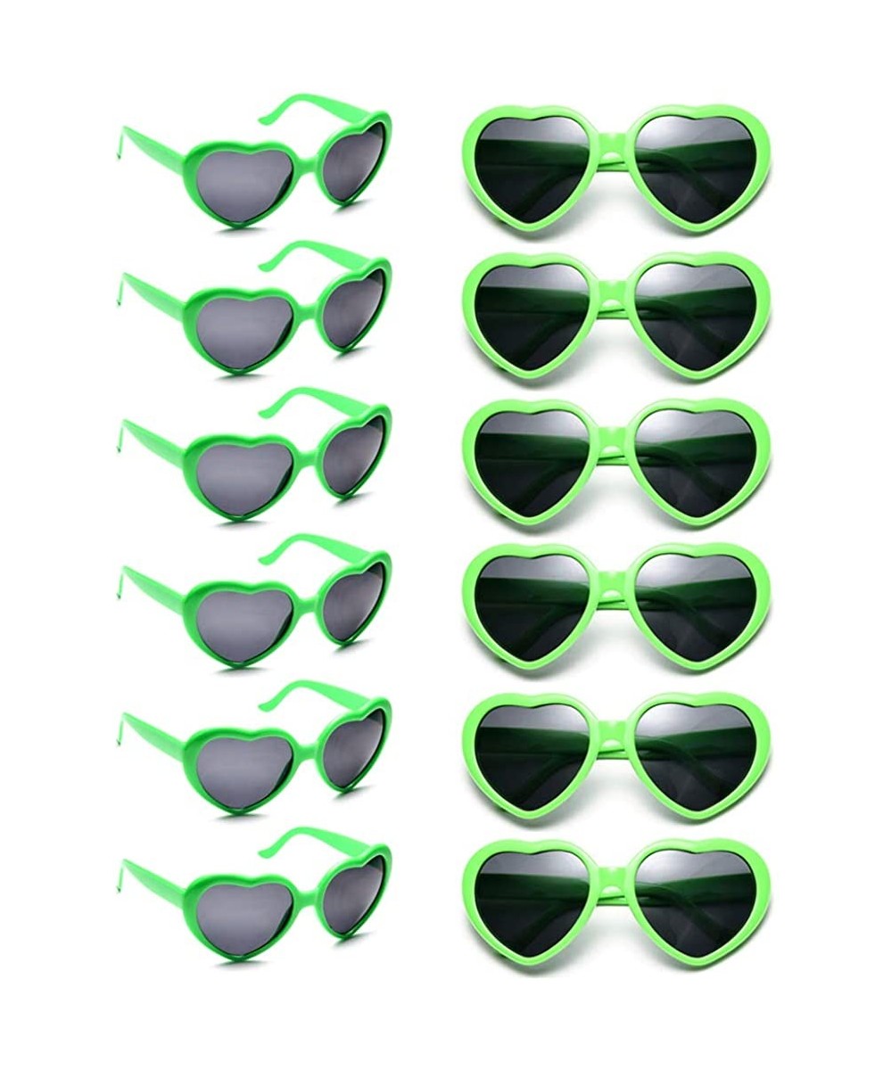 Dozen Pack Heart Sunglasses Party Favor Supplies Holiday Accessories Collection - Adult Green - CO18G75SH24 $22.82 Wayfarer