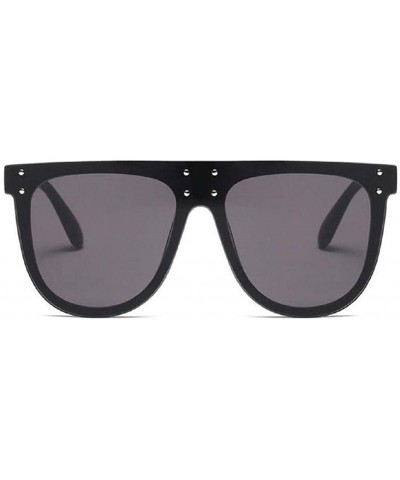 Fashion Designer Women Sunglasses Oversized Flat Top Square Frame Gradient Lens - A - C918QEGAT28 $5.41 Square