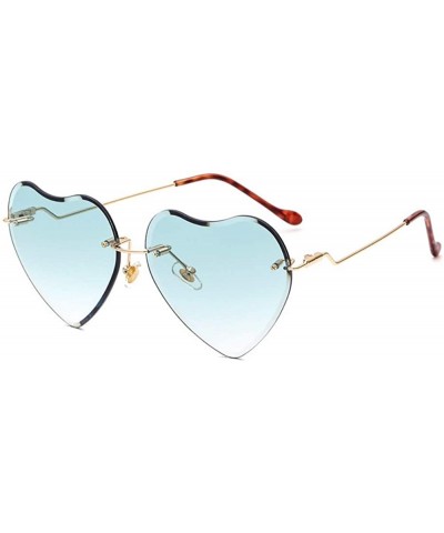 Sunglasses Frameless Peach Heart Sunglasses Love Sunglasses Brilliant Ocean Lady Sunglasses - D - CV18QRHWO02 $30.61 Aviator