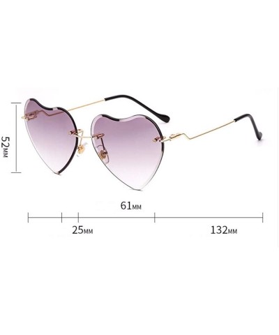 Sunglasses Frameless Peach Heart Sunglasses Love Sunglasses Brilliant Ocean Lady Sunglasses - D - CV18QRHWO02 $30.61 Aviator