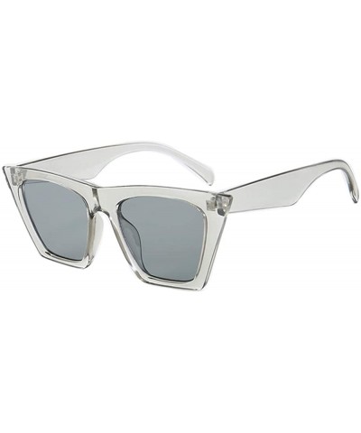 Flat Top Sunglasses for men women Retro Designer Square Succinct Style sunglasses Clear lens sunglasses UV400 - 8 - C9196SORS...
