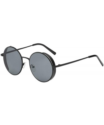 Women Men Fashion Ruond Metal Frame Sunglasses New Trend Brand Classic Sunglasses - A - CT18SX78QGH $5.64 Wrap