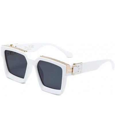Sunglasses Fashion Square Sunglasses Unisex Sunshade Mirror - 3 - CT1906D67ZE $28.01 Square