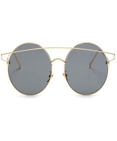 Fashion Vintage Beam Sunglasses Round Metal Frame UV400 Glasses Women Men Driving Sunglass - Gold Gray - CJ1832Y5RU8 $7.74 Round