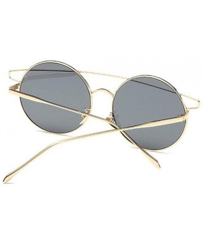 Fashion Vintage Beam Sunglasses Round Metal Frame UV400 Glasses Women Men Driving Sunglass - Gold Gray - CJ1832Y5RU8 $7.74 Round