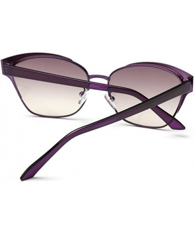 Vintage Fashion Aviator Sunglasses For Womens Cateye stylish Lens 58mm - Purple/Grey - C512FJ3109T $11.96 Oval