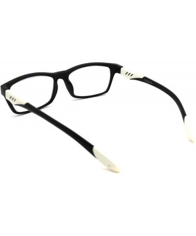 Double Injection Lightweight Reading Glasses Free Pouch 53mm-17mm-146mm - A3 Matte Black White - CL18WYD84YK $16.79 Rectangular