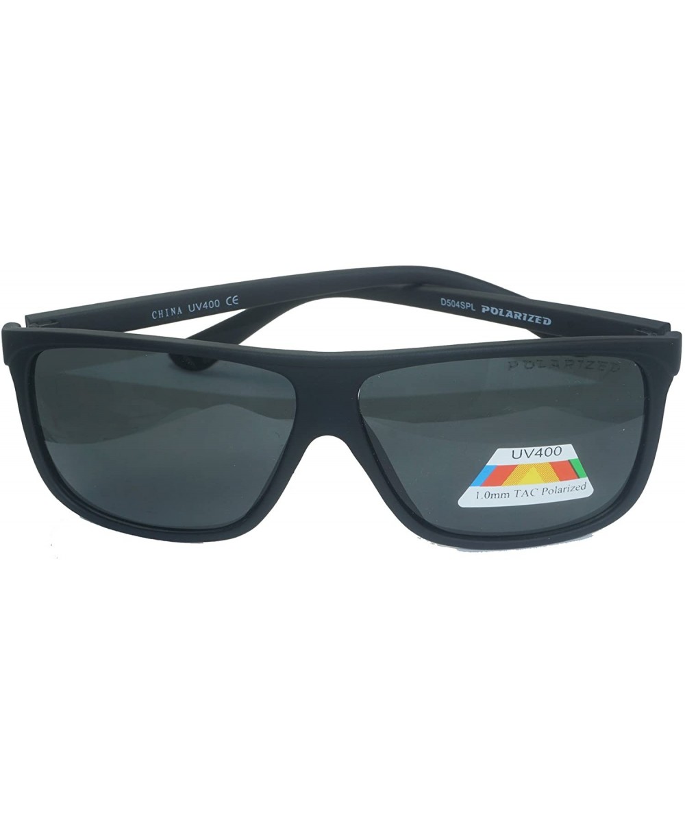 Polarized Lens Sports Sunglasses -D504PL-Blk - CZ18C2TQLDD $10.59 Square