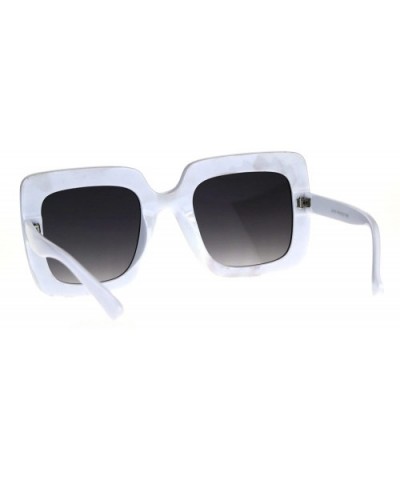 Womens Large Rhinestone Sparkling Diva Plastic Rectangular Luxury Sunglasses - White Smoke - CB180SACLDE $17.65 Rectangular