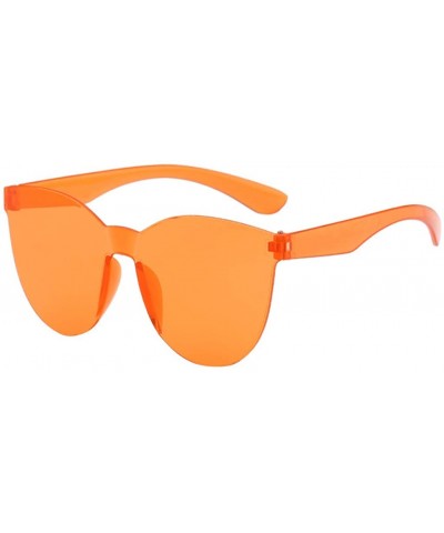 2020 New Unisex Oversized Square Candy Colors Glasses Rimless Frame Unisex Sunglasses - D - CB196SYLZZ9 $6.69 Oversized