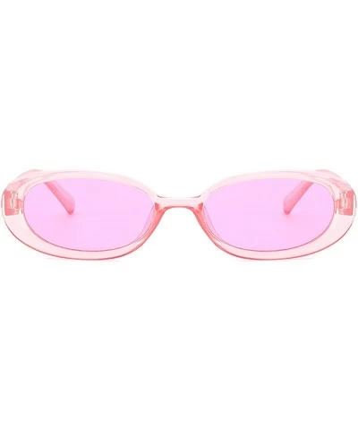 Classic style Oval Sunglasses for Women PC Resin UV 400 Protection Sunglasses - Purple Pink - CE18SAT85GW $11.82 Oval