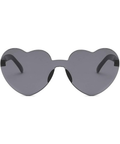 One Piece Love Heart Lens Sunglasses Women Transparent Plastic Glasses Style Sun FeClear Candy Color Lady - CG199CD6CE7 $17.3...