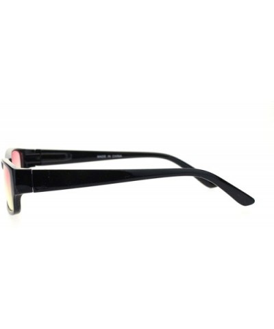 Hippie Oceanic Gradient Lens Narrow Rectangular Plastic Dad Sunglasses - Black Pink Yellow - C618Q0WLGYO $6.30 Rectangular