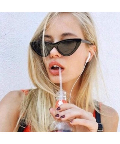 2019 New Fashion Sexy Ladies Cat Eye Sunglasses Women Brand Black Clear Blue - Black Clear Blue - CK18XGE7AGI $10.59 Aviator